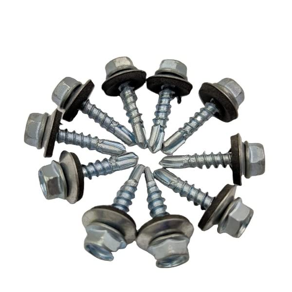 Best Bulk Packs Self Drill Screw Hex Head Bonded Washer Silver 5.5mm x 19mm Pack of 30 ST22