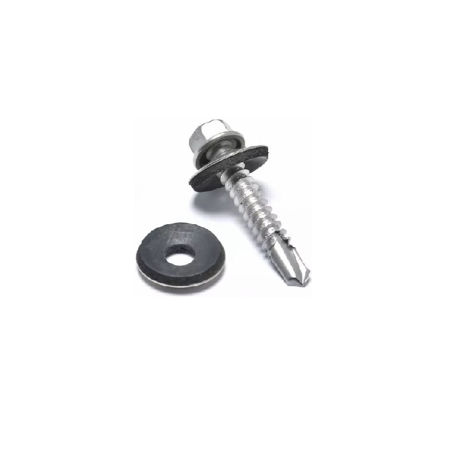 Best Bulk Packs Self Drill Screw Hex Head Bonded Washer Silver 5mm x 16mm Pack of 30 ST20