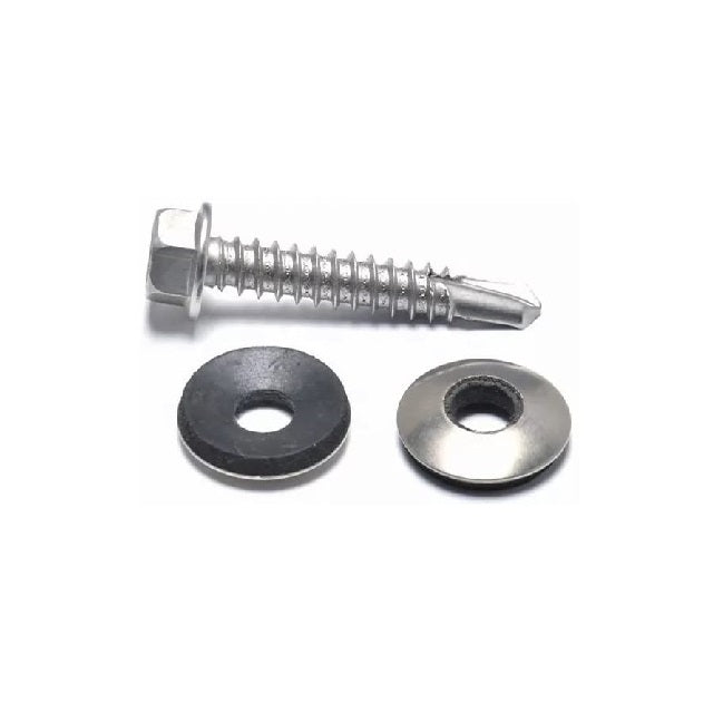 Best Bulk Packs Self Drill Screw Hex Head Bonded Washer Silver 5mm x 16mm Pack of 30 ST20