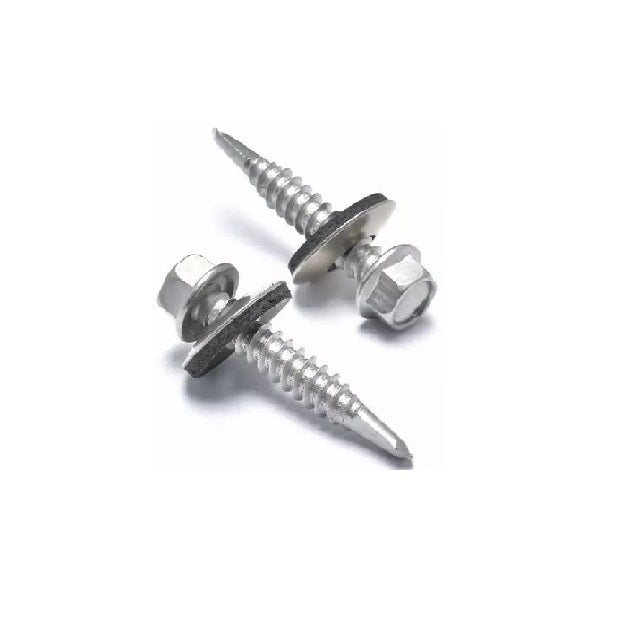 Best Bulk Packs Self Drill Screw Hex Head Bonded Washer Silver 5mm x 16mm Pack of 30 ST20