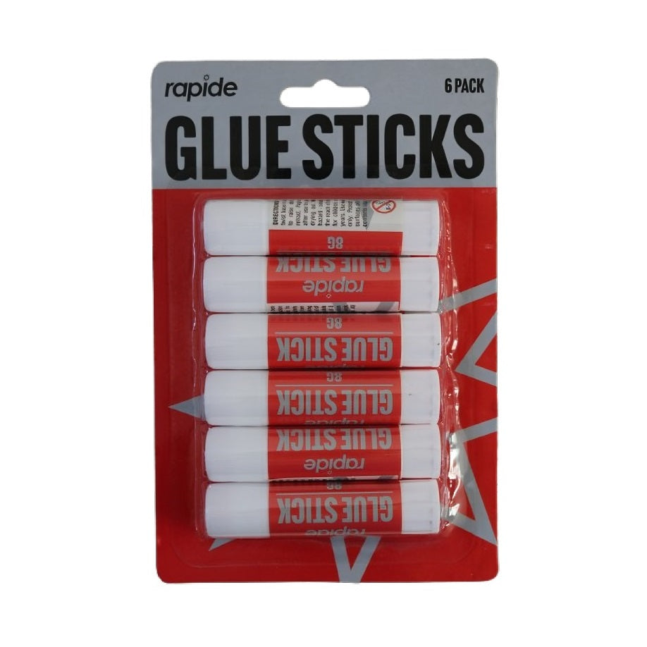 Rapide Glue Stick White 8g Pack of 6 2710 | Ideal for Arts and Crafts