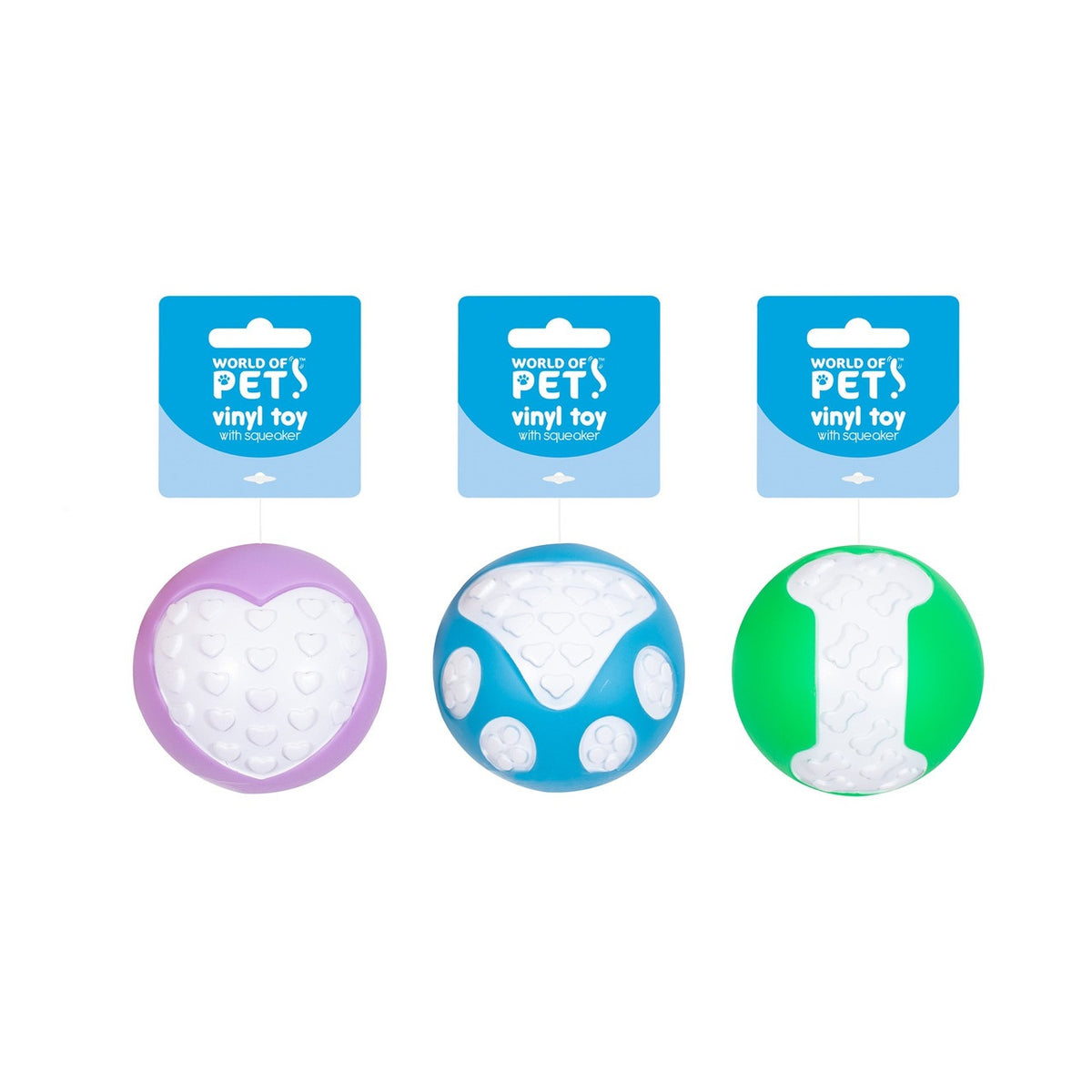 RSW World of Pets Squeaky Vinyl Dog Toy Assorted Colours WP1458