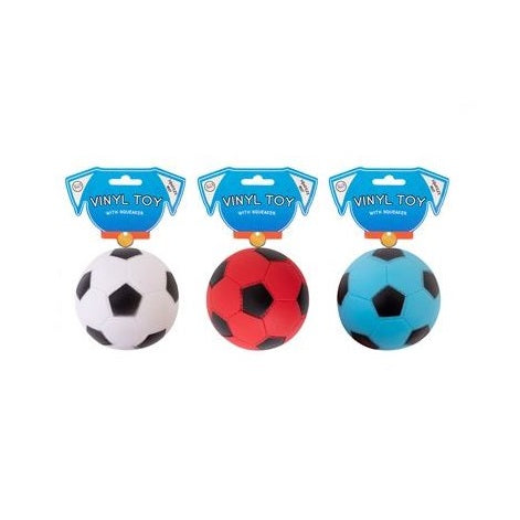 RSW World of Pets Squeaky Vinyl Football Dog Toy Assorted Colours WP1388