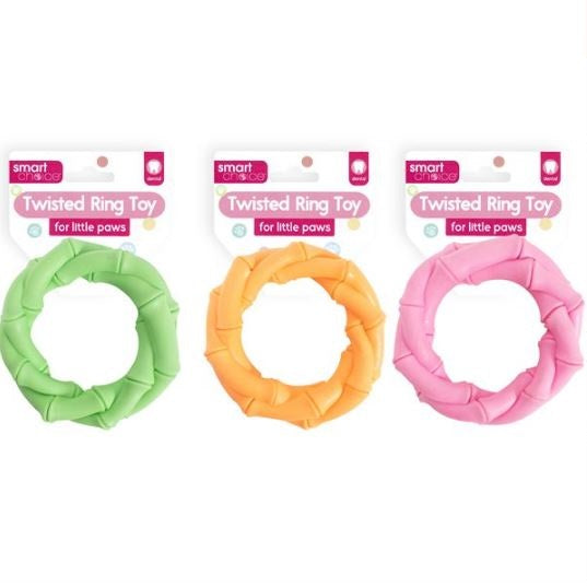 RSW Smart Choice Small Dog or Puppy Rubber Ring Toy Assorted Colours SC1549 | Lightweight and Robust Rubber | Helps to Maintain Dental Hygiene | Great for Games of Throw and Fetch