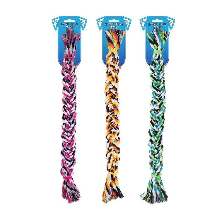 RSW World of Pets Braided Rope Tug Dog Toy Assorted Colours WP996