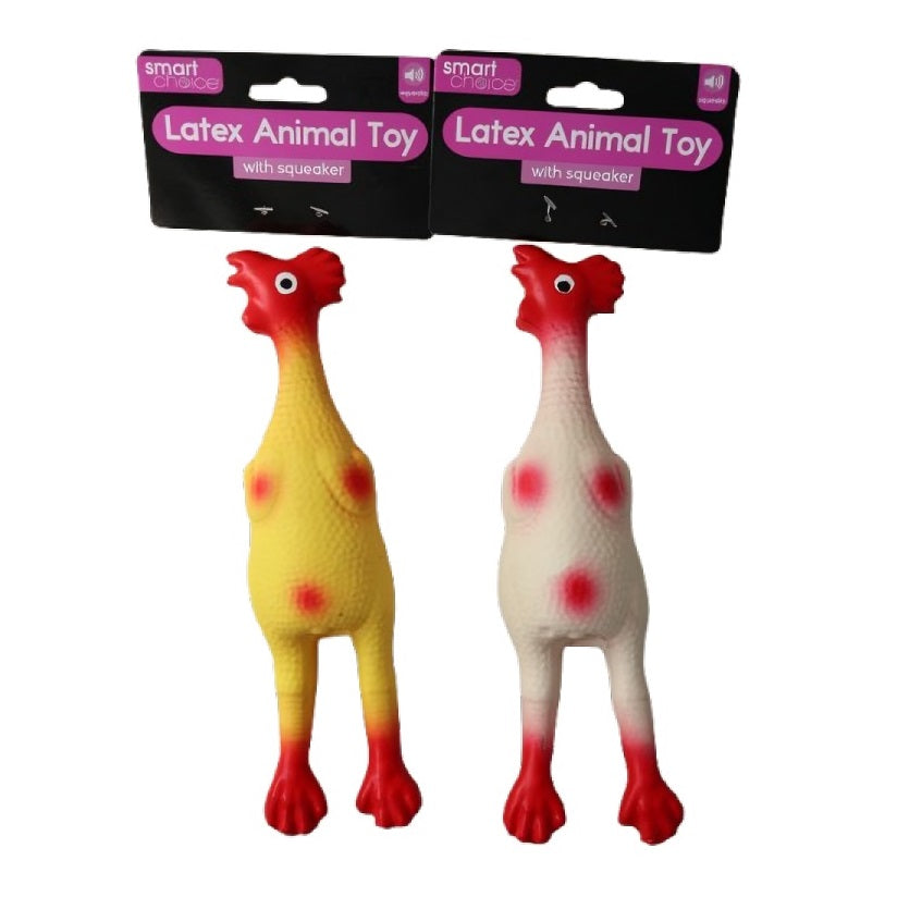 RSW Smart Choice Squeaking Latex Chicken Dog Toy Assorted Colours SC1721 | Lightweight and Robust Latex | Fun Squeaker to Encourage Play | Great for Games of Throw and Fetch