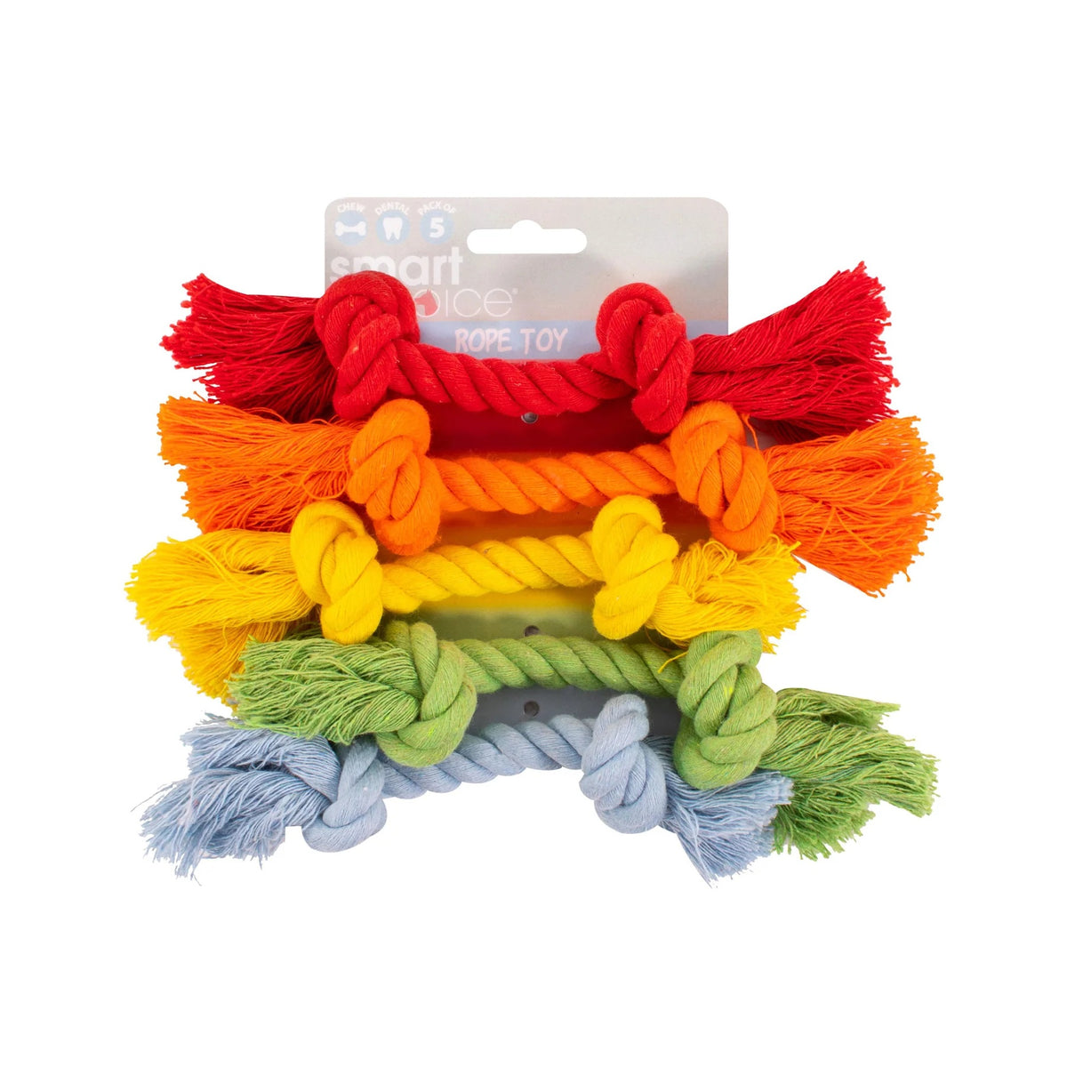 RSW Smart Choice Small Dog and Puppy Rope Tug Toys Assorted Colours SC1350 | Great for Games of Tug and Pull | Knotted Rope to Help Maintain Dental Hygiene