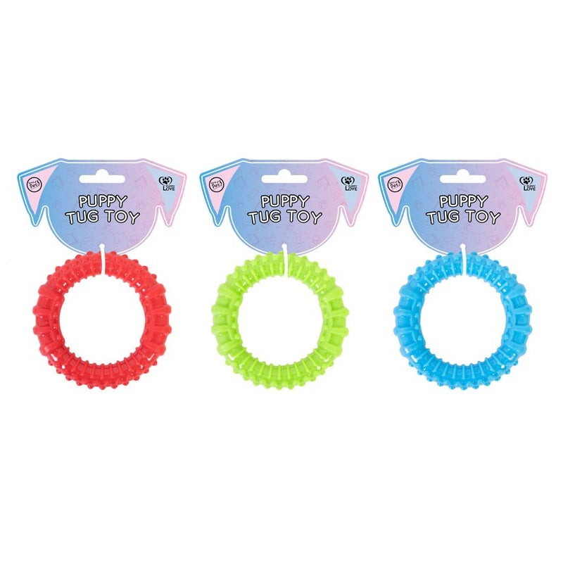 RSW World of pets Small Dog and Puppy Rubber Ring Toy Assorted Colours WP1376
