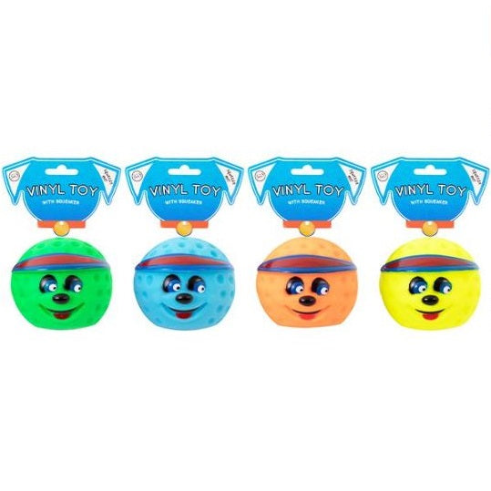 RSW World of Pets Vinyl Squeaky Golf Ball Dog Toy Assorted Colours WP1386