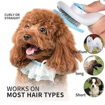 Smart Choice Easy Clean Slicker Brush for Dogs and Cats Assorted Colours 19cm x 10cm Pack of 1 SC1759 | For Medium to Long Coats | Soft Grip Handle | Removes Loose Hair and Tangles | Helps Promote Healthy Oil within the Coat