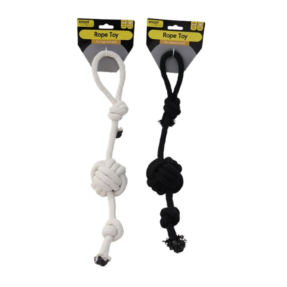 RSW Smart Choice Tug and Pull Knot Ball Rope Dog Toy Black and White SC1719 | Great for Games of Tug and Pull | Knotted Rope to Help Maintain Dental Hygiene