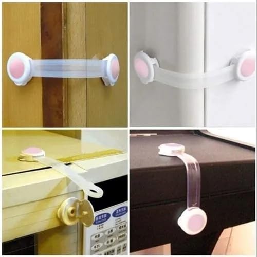 Weikang Child Safety Locks Assorted Colours Pack of 2 AK047C | Easy Install Adhesive Strap | Cute Animal Design | Baby Proof Cabinet-Drawer and Fridge Locks