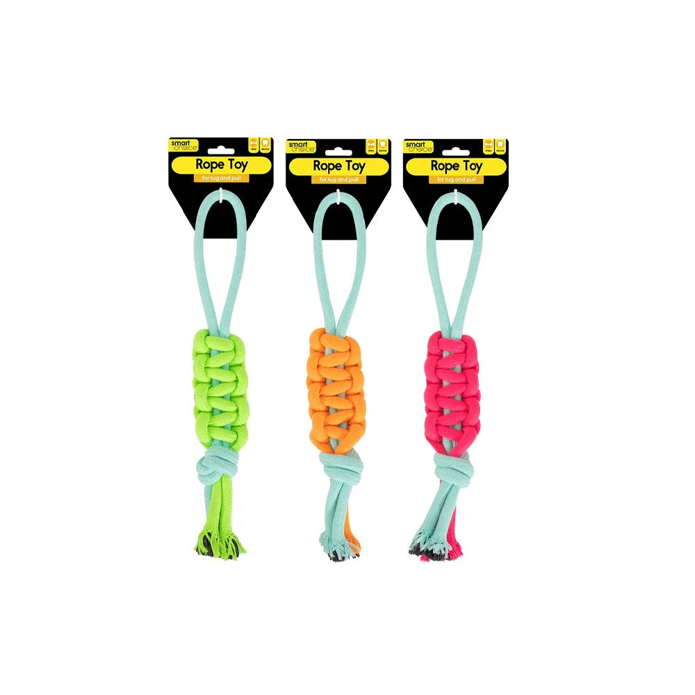 Smart Choice Rope Dog Toy Assorted Colours 40cm Pack of 1 SC1792 | Tug and Pull Chew Toy | Dental Health Support | Interactive Play for Dogs