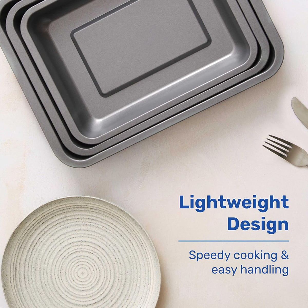 Betterware Essentials Oven Tray Grey 39cm 67000 | Non-Stick Coating for Easy Release | Dishwasher Safe for Hassle-Free Cleanup | Fridge and Freezer Safe | Designed to Stack