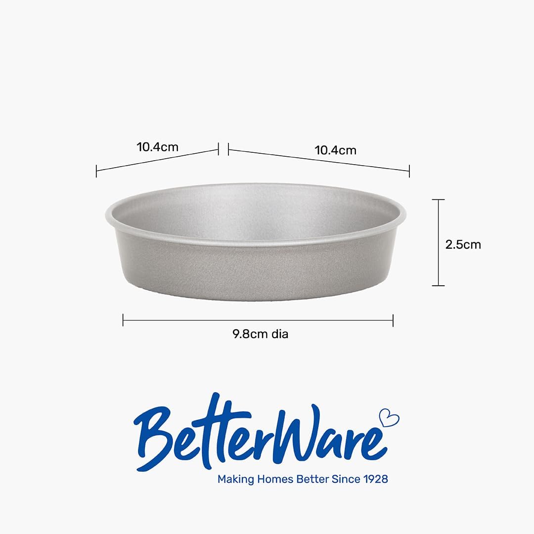 Betterware Air Fryer Accessories Round Tins Assorted 10.5cm Set of 4 71180 | High Performance | Non-Stick | Dishwasher Safe