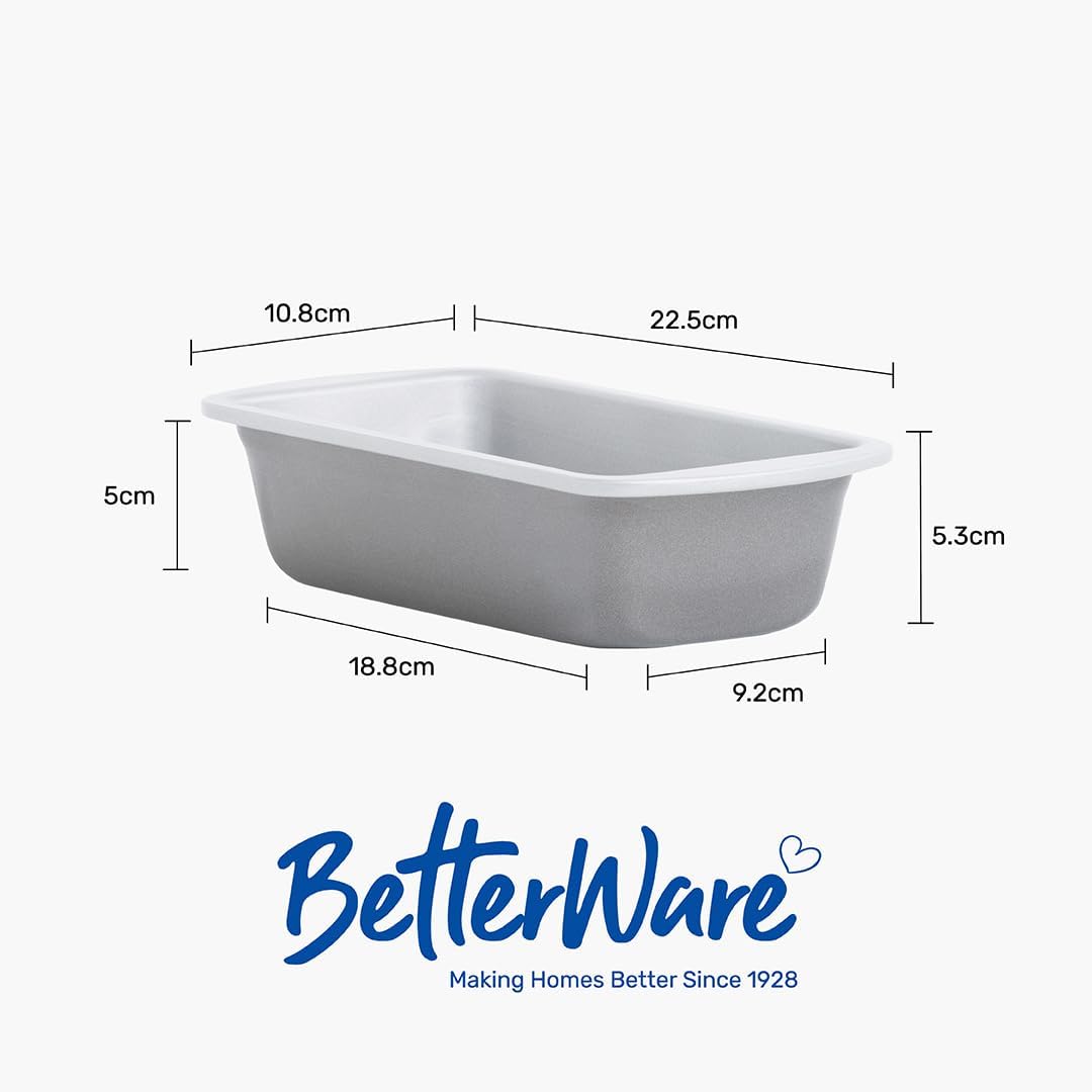 Betterware Air Fryer Accessories Rectangular Deep Tins Grey 22.5cm Set of 2 71140 | High Performance | Non-Stick | Dishwasher Safe