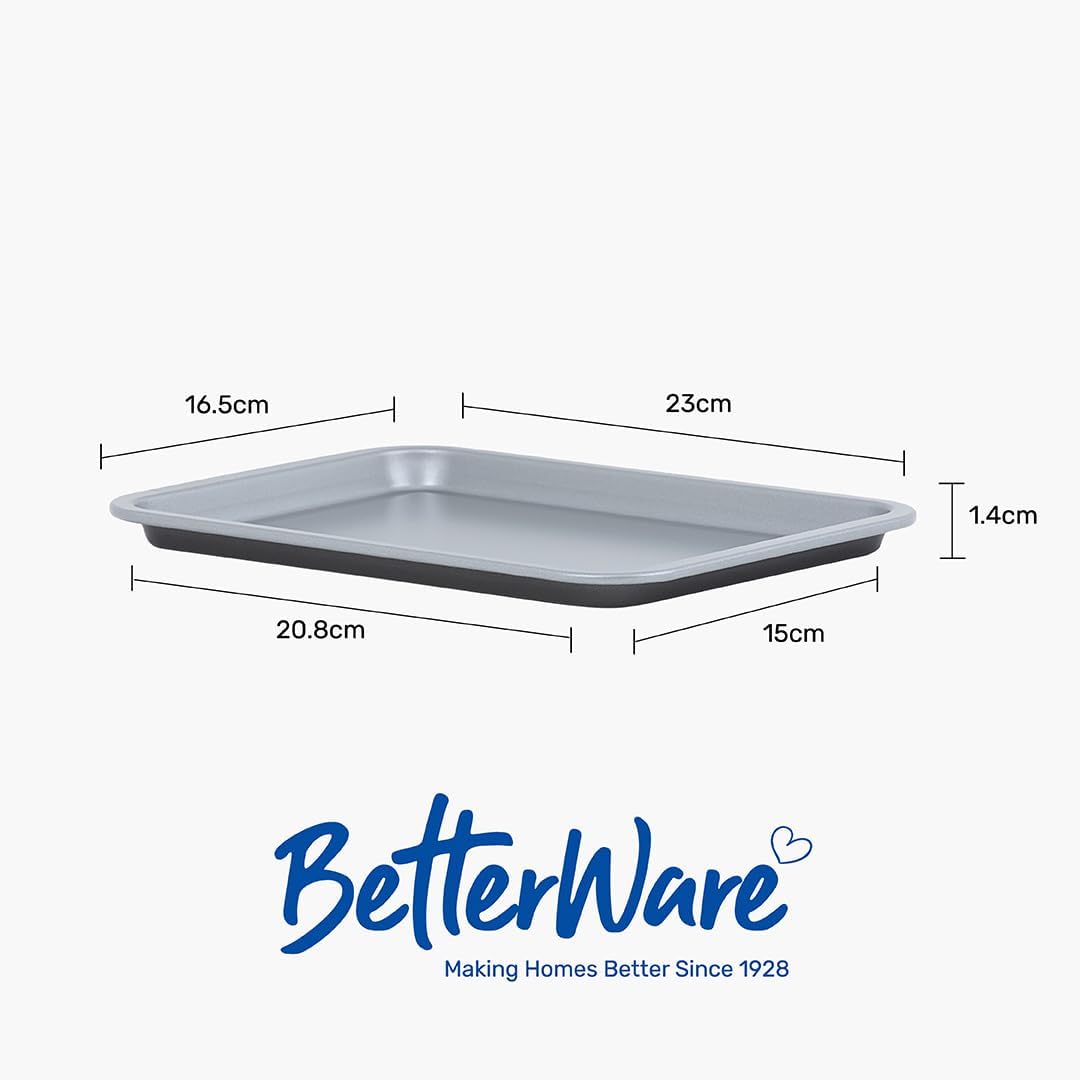 Betterware Air Fryer Accessories Rectangular Trays Grey 23cm x 16.5cm Set of 2 71060 | High Performance | Non-Stick | Dishwasher Safe