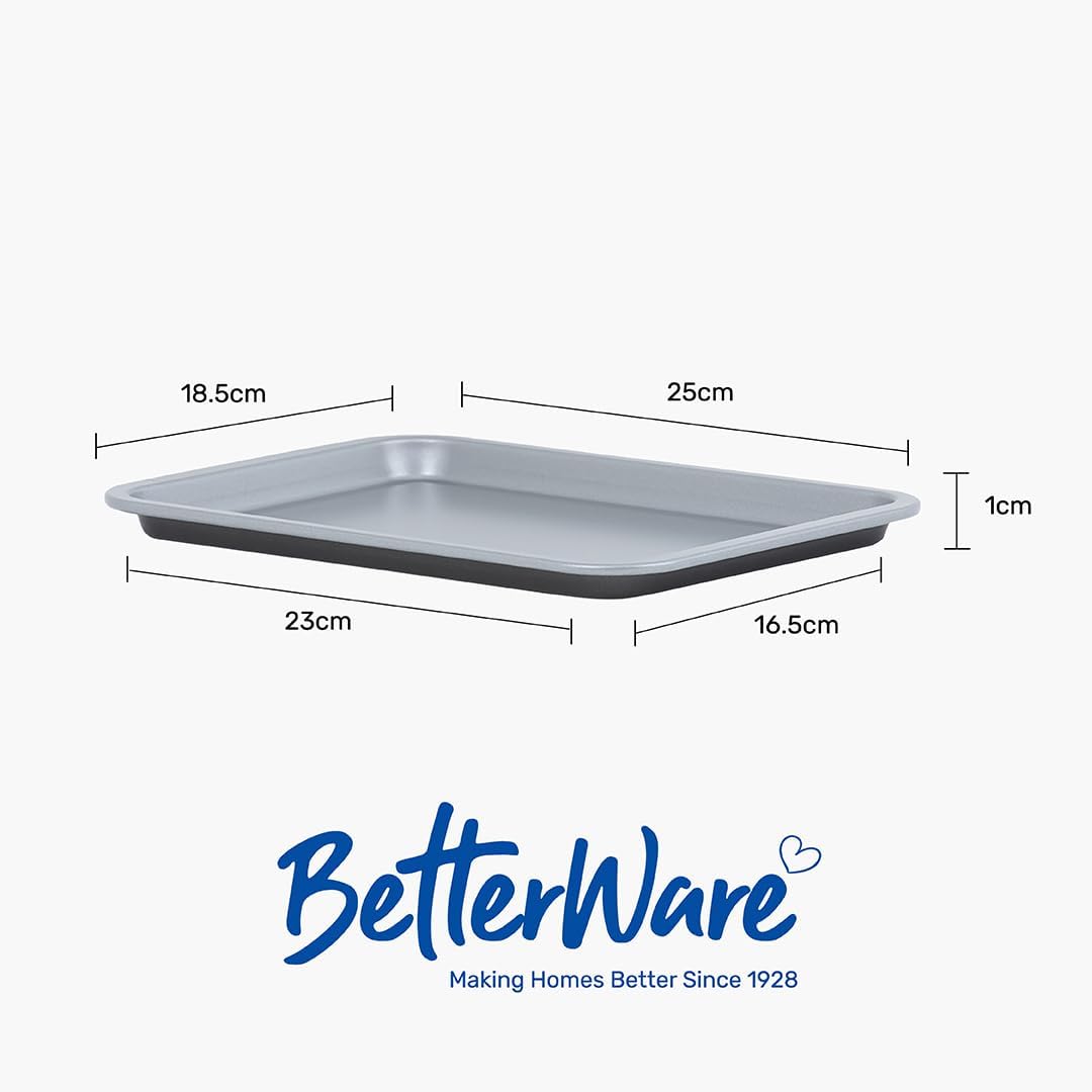 Betterware Air Fryer Accessories Rectangular Trays Grey 25cm x 18.5cm Set of 2 71080 | High Performance | Non-Stick | Dishwasher Safe