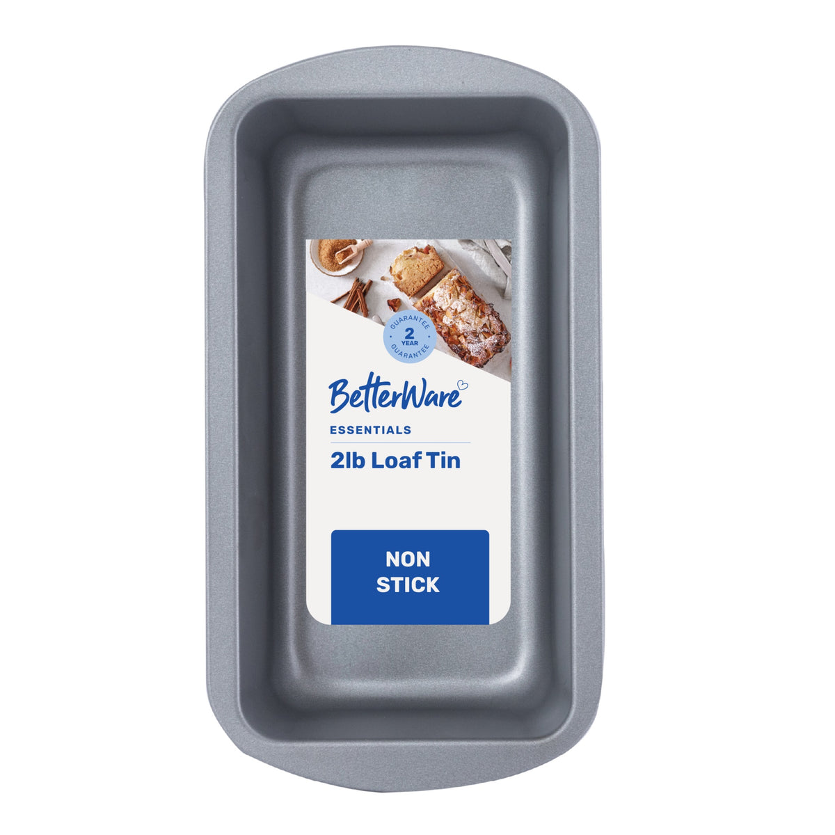 Betterware Essentials Loaf Tin Grey 2lb 67640 | Non-Stick Coating for Easy Release | Dishwasher Safe for Hassle-Free Cleanup | Fridge and Freezer Safe