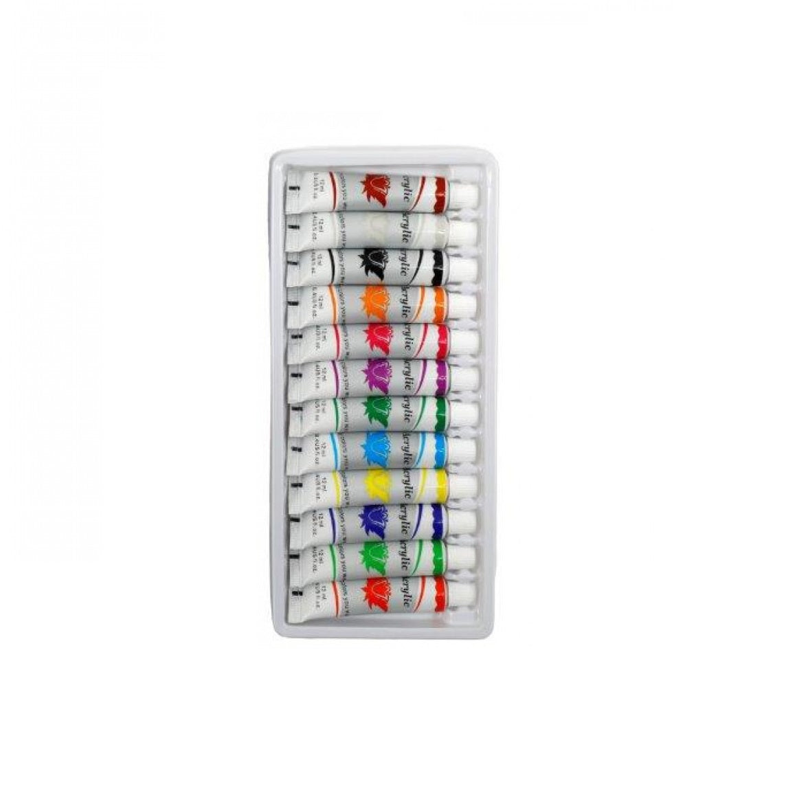 SiL Artist Acrylic Paints Multicolour 20mm x 110mm x 25mm Pack of 12 196g AR0044A | Colour Tubes for Canvas-Craft and Art Projects | Ideal for Beginners and Professionals