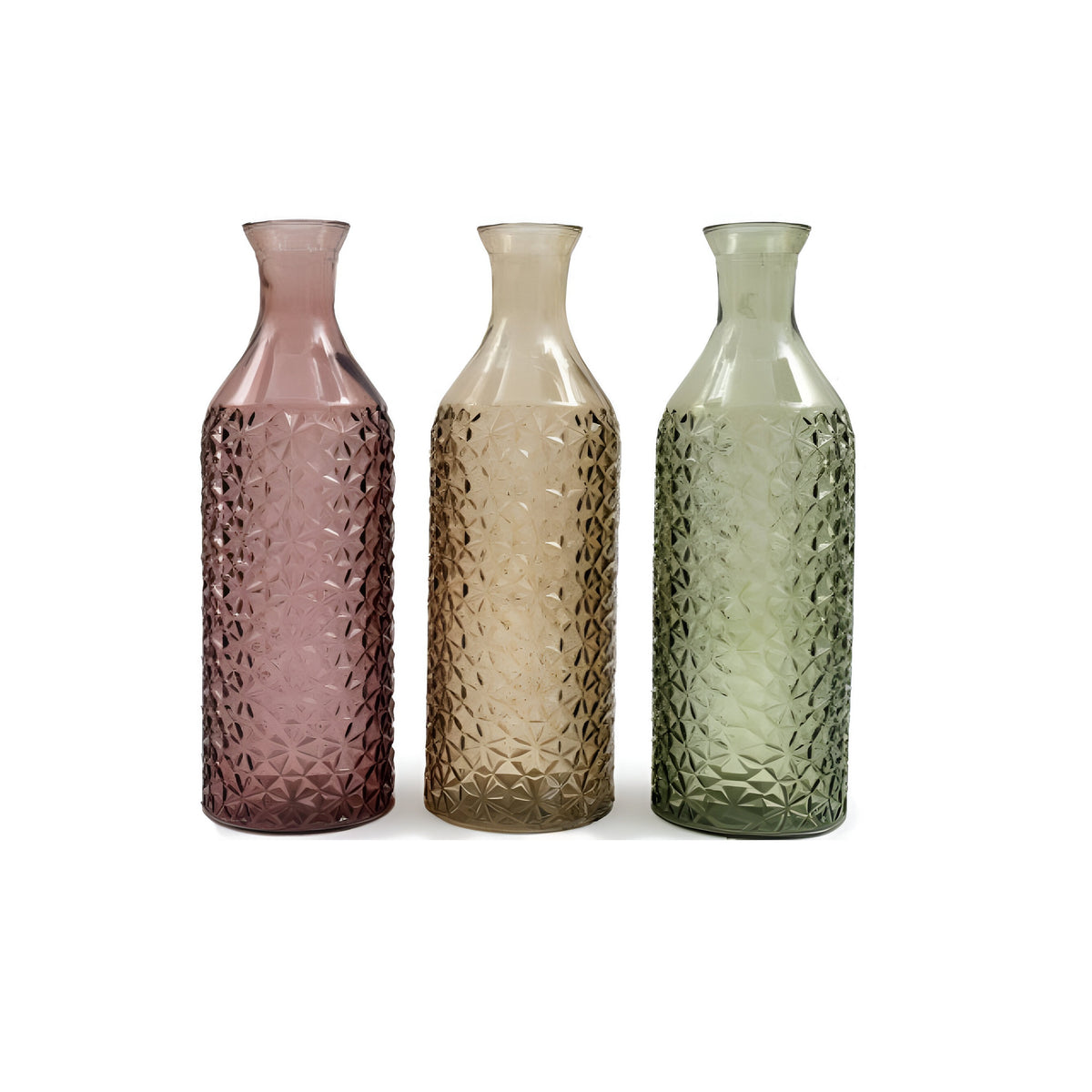 SIL Butterfly Embossed Glass Vase Assorted 10cm x 10cm x 30cm Pack of 1 OR6705