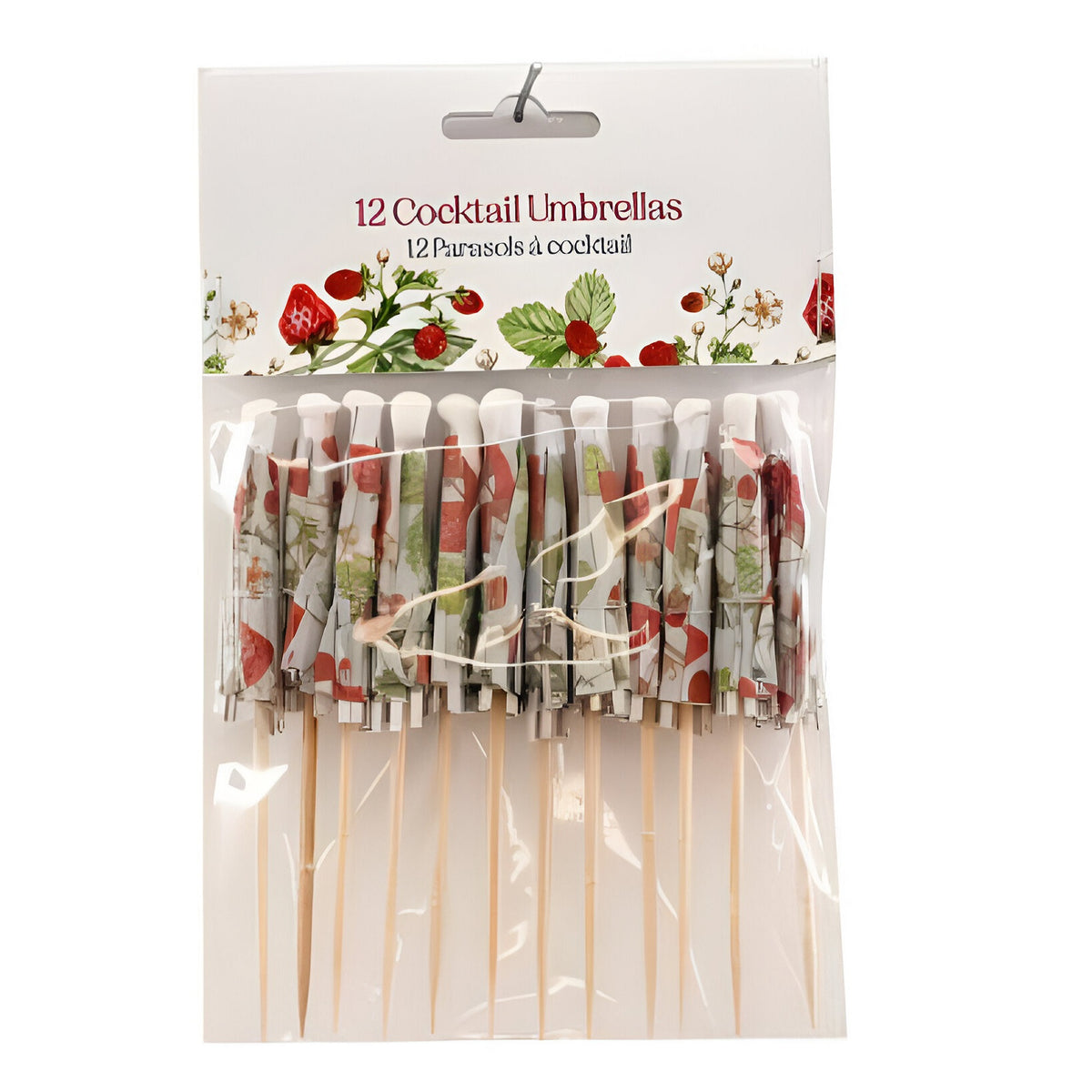 SIL Strawberry Cocktail Umbrellas Multicolour 12cm x 12cm x 2cm Pack of 12 OL1164