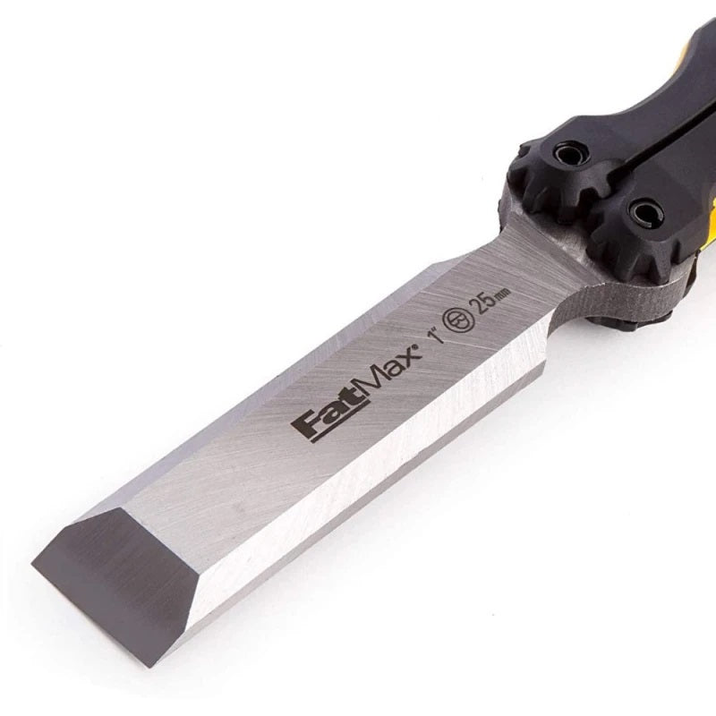 Stanley Fatmax Folding Pocket Chisel Yellow and Black 25mm FMHT0-16145 | Heavy Duty Woodworking Tool | With Retractable Blade and Ergonomic Handle