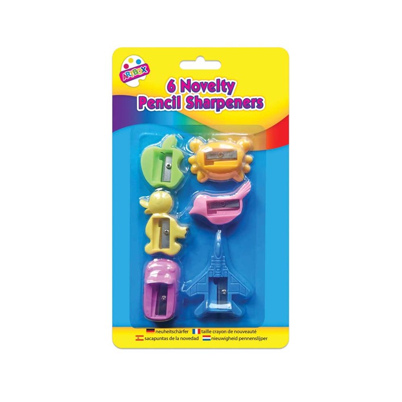 Tallon Artbox Novelty Pencil Sharpeners Assorted Colours Pack of 6 1078
