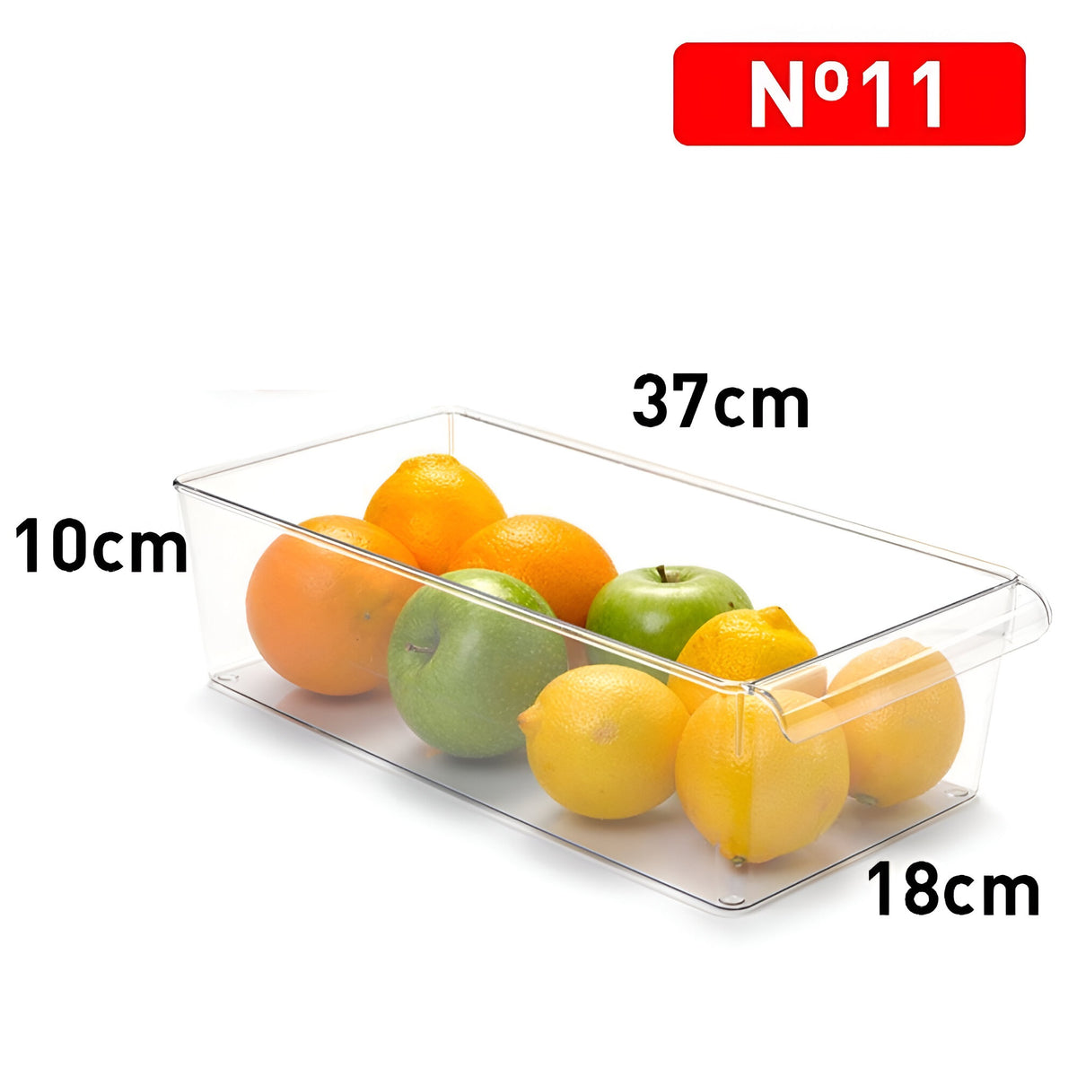 PlasticForte Fridge Organiser No.11 Clear 18cm x 37cm x 10cm 12542