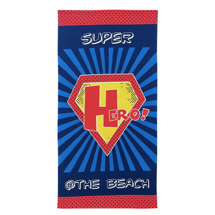 Alfresco Kids Microfibre Beach Towels Assoted Colours 70cm x 140cm Pack of 1 BPV227523 | Superhero-Dolphin and Octopus Designs | Soft-Lightweight and Quick-Drying | Perfect for Swimming-Holidays and Pool Days
