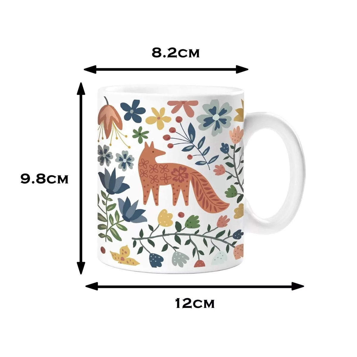 RSW Mad About Mugs Ceramic Woodland Design Mug Assorted Colours 11oz 8.2cm x 12cm x 9.8cm Pack of 1 AM4449 | Assorted Designs | Coffee and Tea Cups | Dishwasher and Microwave Safe