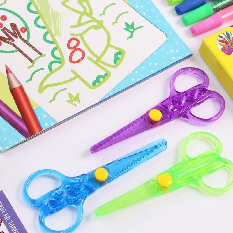 Tallon Artbox Novelty Cut Safety Scissors Assorted Colours Pack of 3 6170 | Great Creative Fun | Assorted Shaped Cuts | Safe to Use