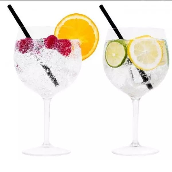 RSW Bello Plastic Reusable Gin Glass Clear 600ml AM5885 | Durable | Lightweight | BPA-Free | Ideal for Summer Parties-Picnics and Outdoor Events