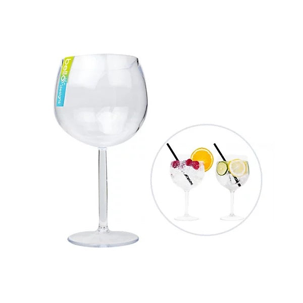 RSW Bello Plastic Reusable Gin Glass Clear 600ml AM5885 | Durable | Lightweight | BPA-Free | Ideal for Summer Parties-Picnics and Outdoor Events