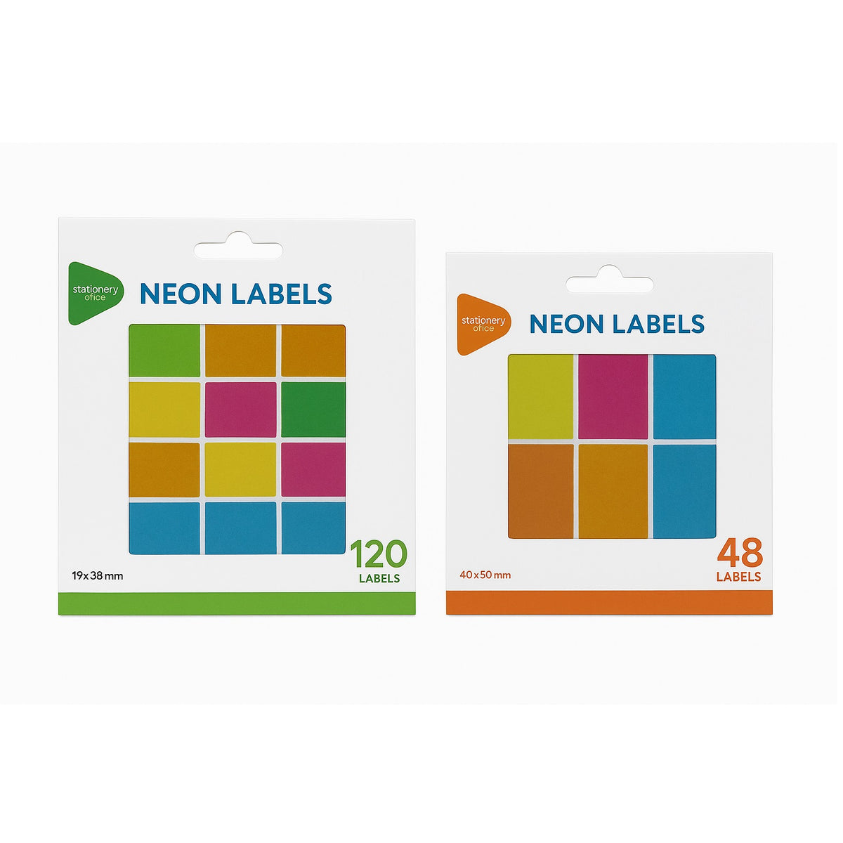 Stationery Supplies Neon Labels Assorted Colours Assorted Sizes 110880840