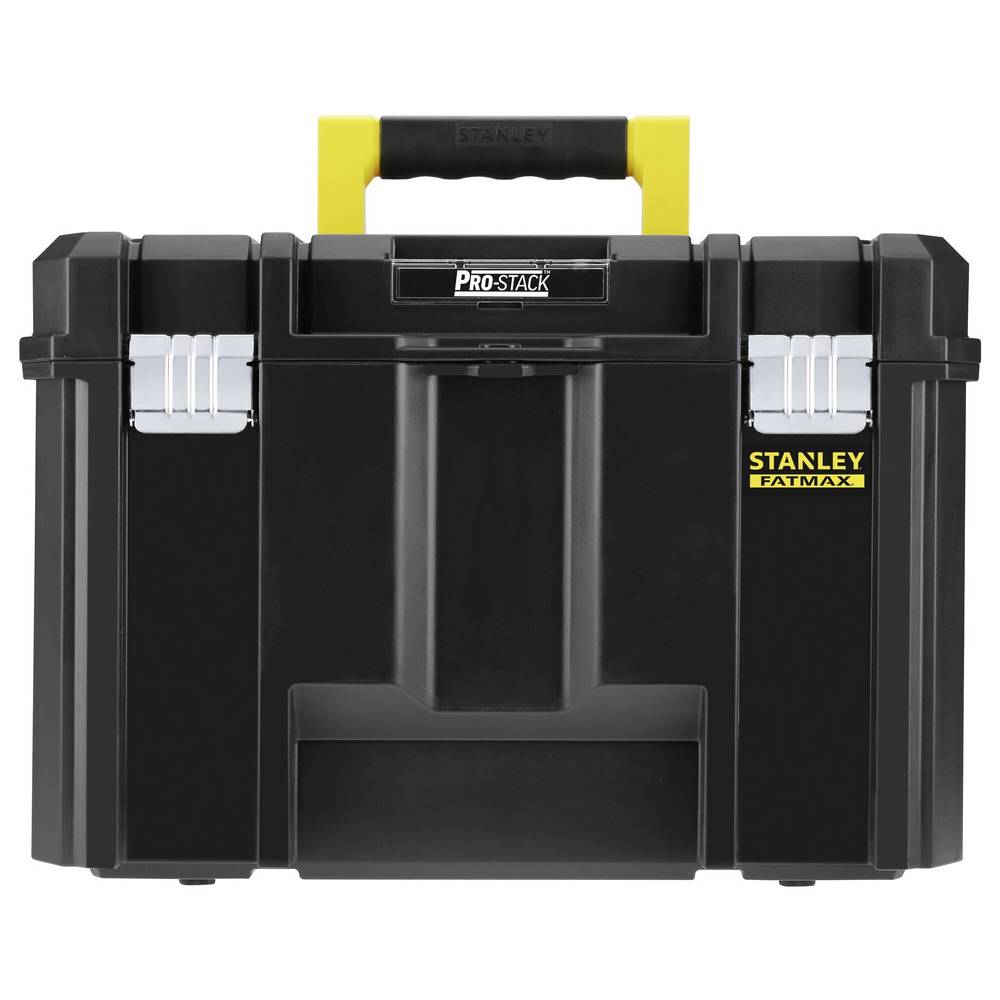 Stanley FatMax Pro-Stack Deep Toolbox Black 44cm x 33.2cm x 30.15cm FMST1-71971 | Storage Case with Metal Latches | Stackable and Portable Tool Organiser