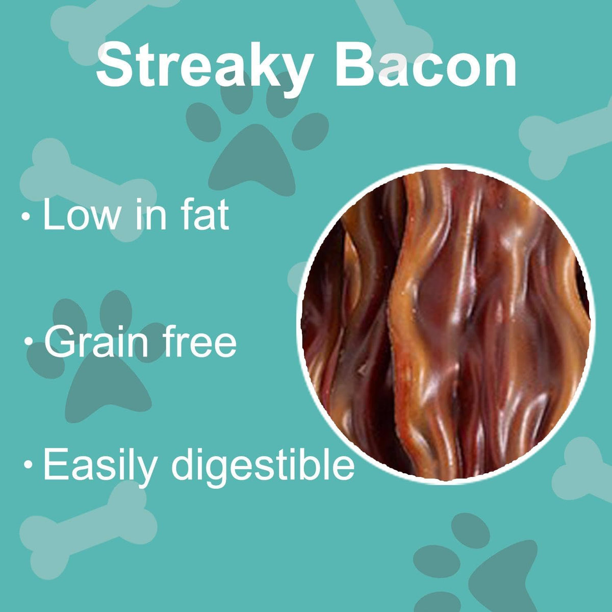 Smart Choice Daily Dental Streaky Bacon for Dogs Brown 11cm x 3cm Pack of 4 92g SC1574 | With Natural Bacon Flavouring | Resealable Pouch | No Artificial Colourants | Low Fat | Grain Free | Contains Calcium | Helps to Maintain Healthy Coat and Joints