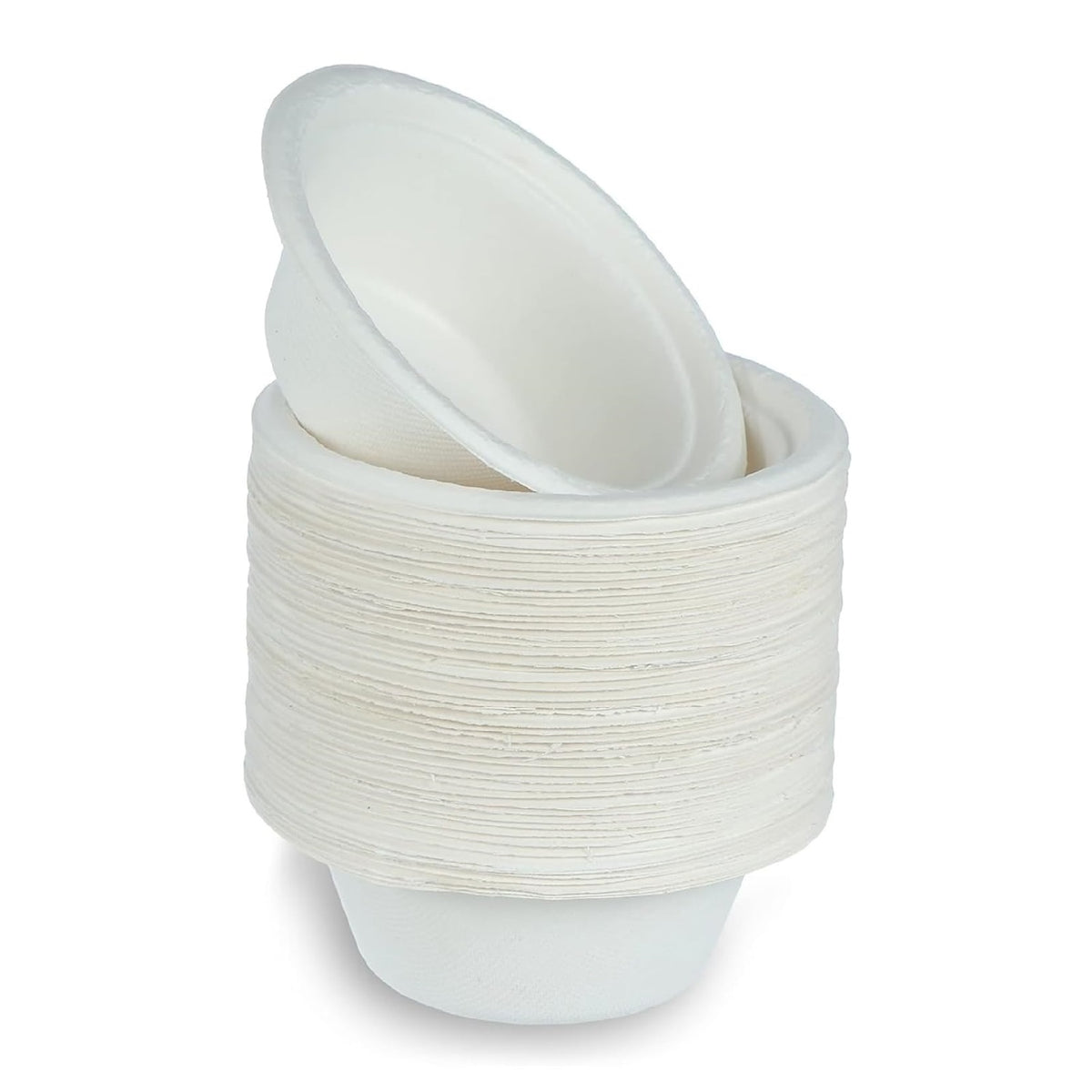 Dura Kitchen Accessories Bagasse Bowl White 350ml Pack of 50 DA016 | Durable | Leak and Cut Resistant | 100 Percent Compostable and Biodegradable | Microwave and Freezer Safe | Premium Strength