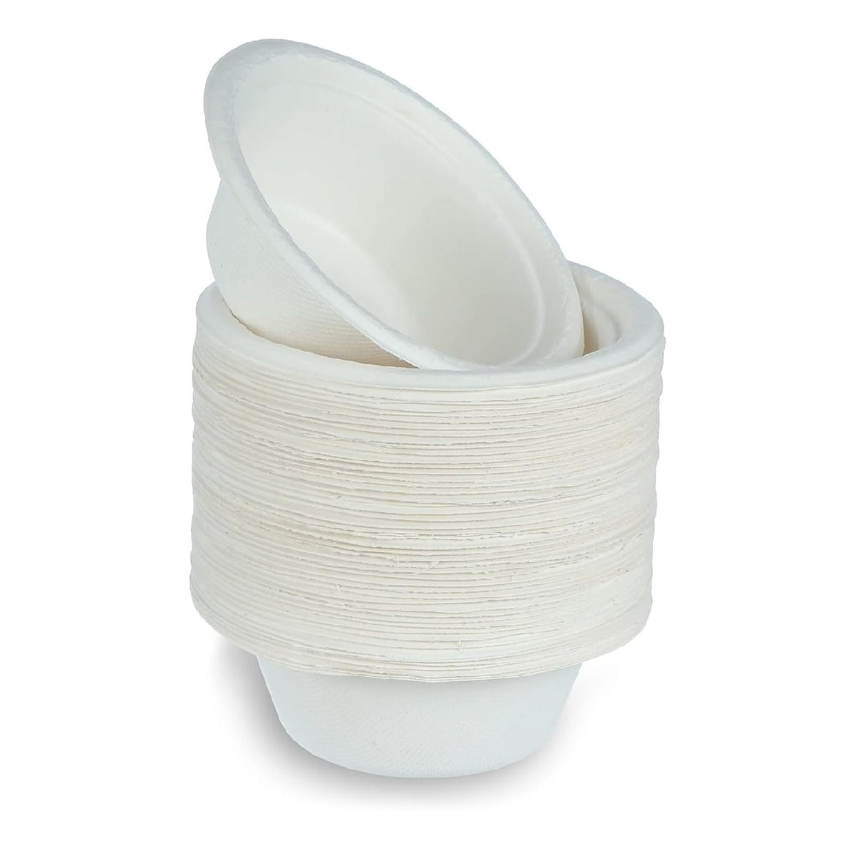 Dura Kitchen Accessories Bagasse Bowl White 350ml Pack of 15 DA010 | Durable | Leak and Cut Resistant | 100 Percent Compostable and Biodegradable | Microwave and Freezer Safe | Premium Strength