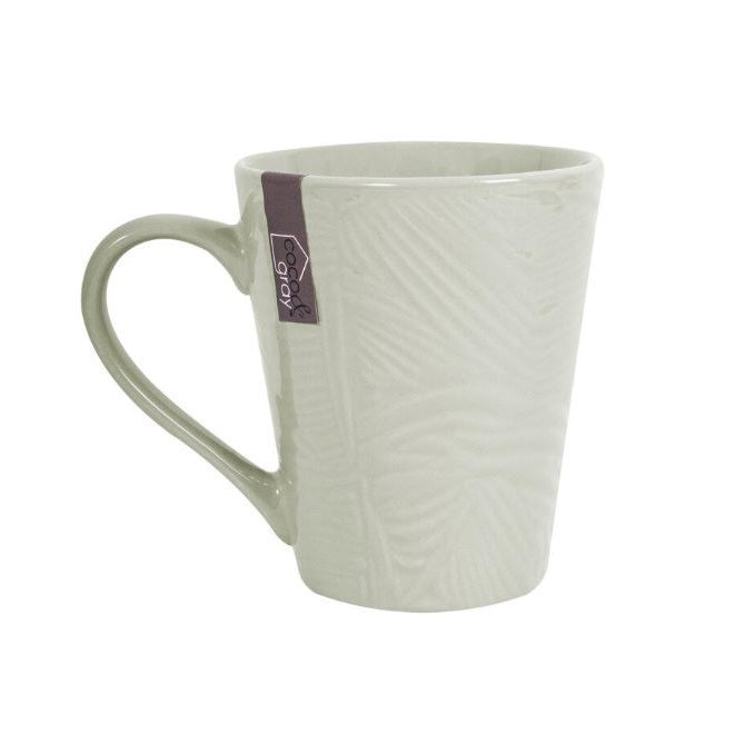 RSW Cocoa and Gray Embossed Ceramic Mug Green 9cm x 9.5cm Pack of 1 AM4276 | Textured Matte Finish | Stylish and Durable Stoneware