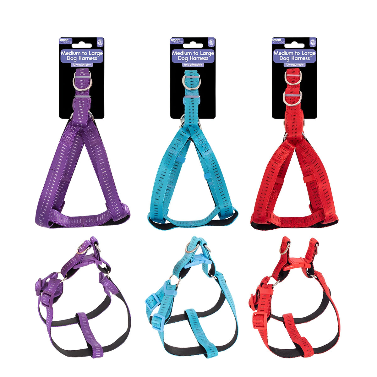 RSW Smart Choice Dog Harness Assorted Colours Medium to Large 2cm x 40cm-52cm Pack of 1 SC1814 | Fully Adjustable | Helpful for Training and Calming Dogs That are Prone to Pulling