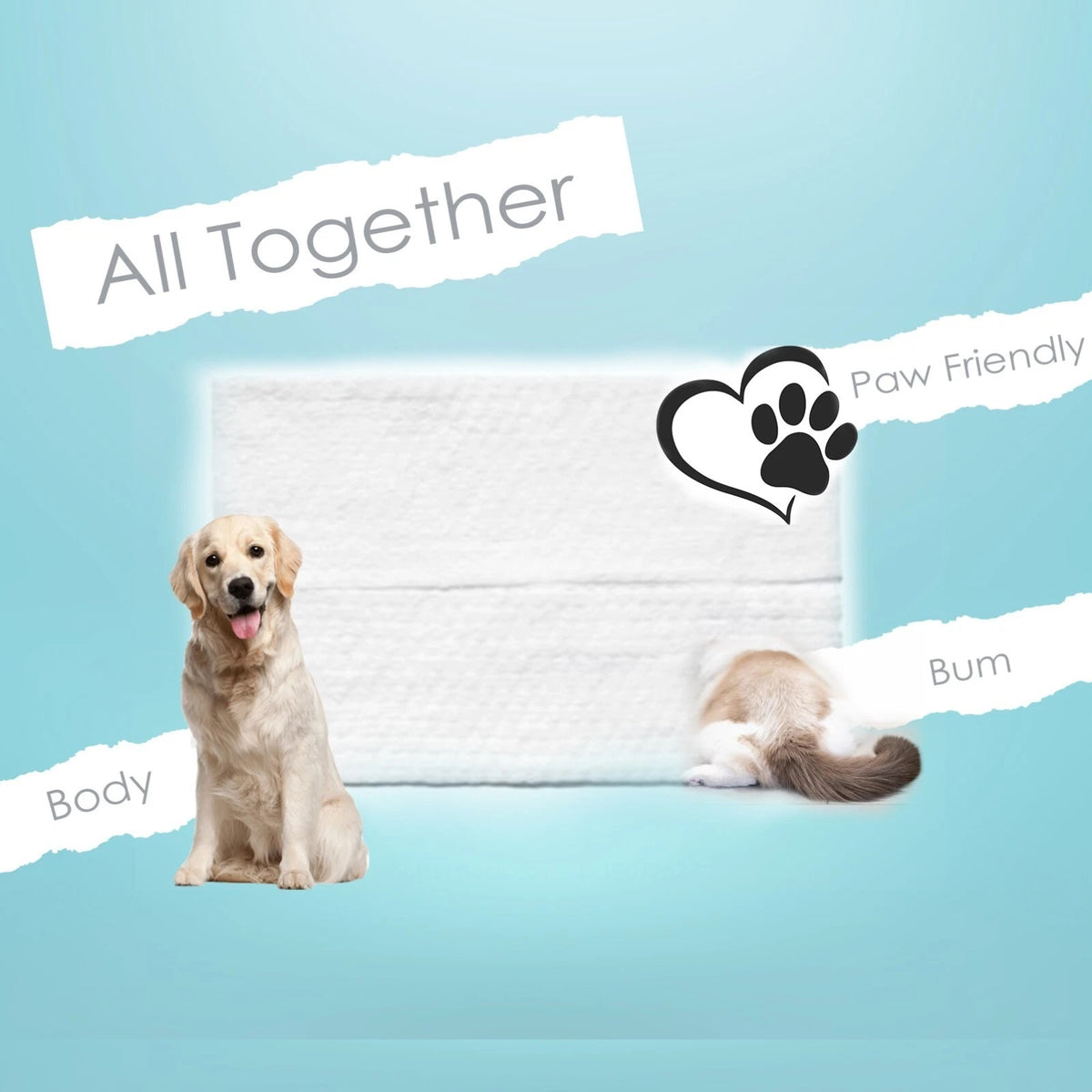World of Pets All Purpose Lemon Scented Cleaning Pet Wipes White 20cm x 15cm Pack of 40 WP440 | Ideal for Cats and Dogs | Alcohol-Free | Removes Dirt and Odours | Resealable Pack