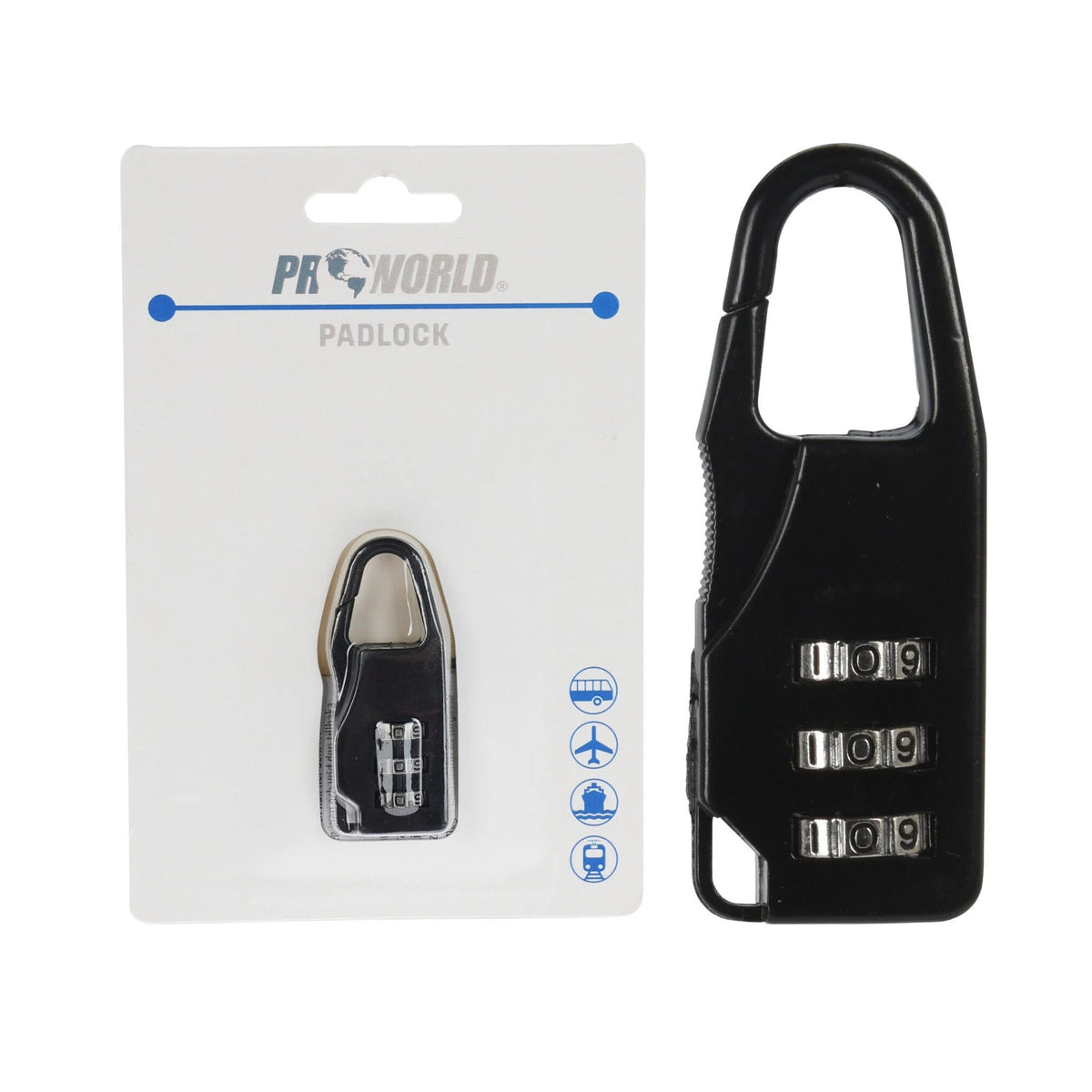 Proworld 3 Dial Combination Padlock Black DG2000100