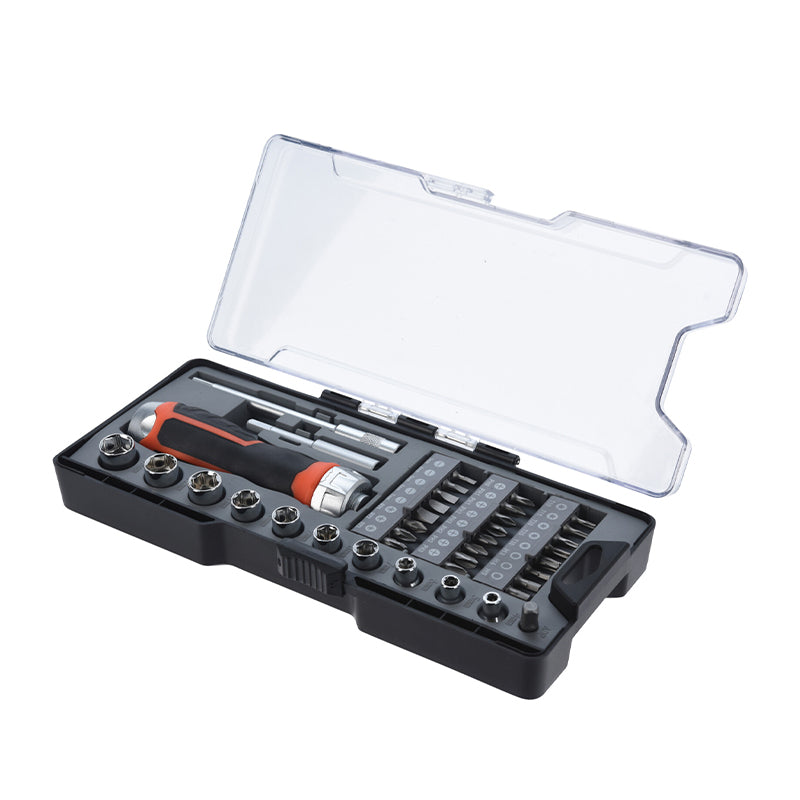 FX Tools Ratchet Screwdriver Set with Bits and Socket Silver 38-Piece CR1001710