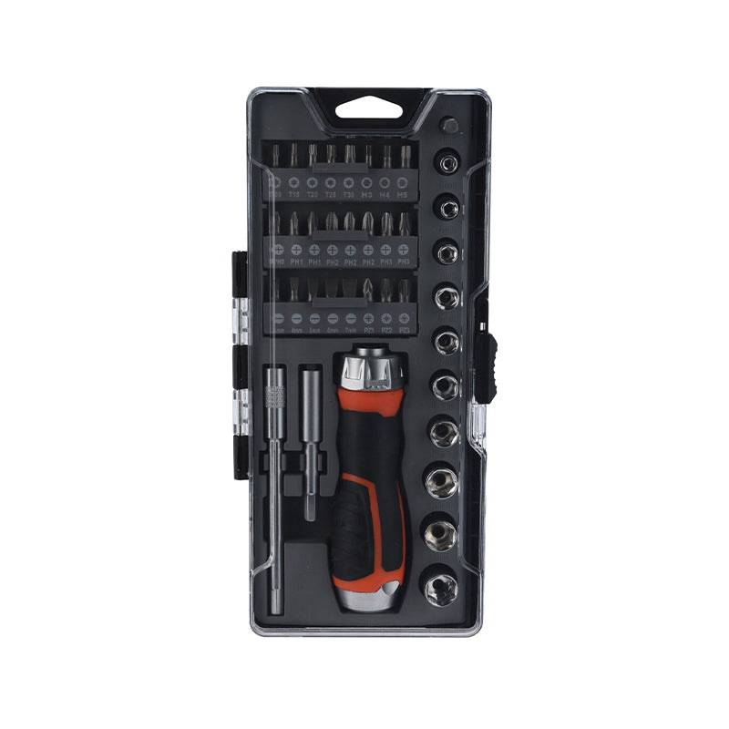 FX Tools Ratchet Screwdriver Set with Bits and Socket Silver 38-Piece CR1001710
