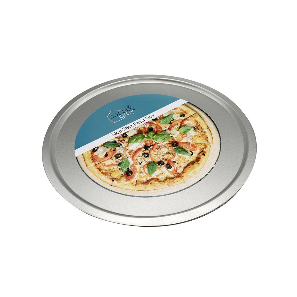 Coco and Gray Non-Stick Pizza Tray Silver 32.5cm x 0.8cm AM4341 | Heat Resistant Up To 260 Degree Celsius