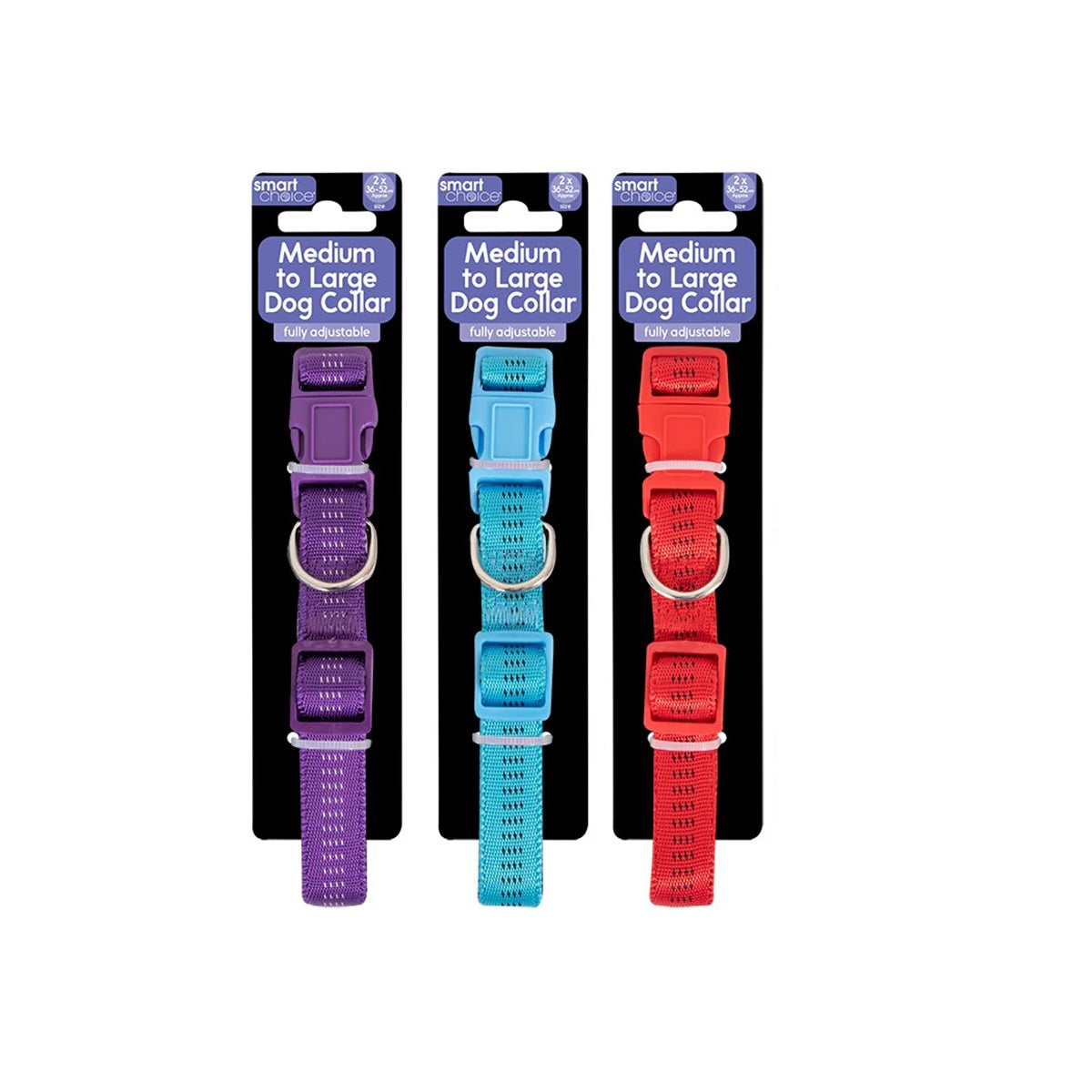 RSW Smart Choice Fully Adjustable Dog Collar Assorted Colours Medium to Large SC1810