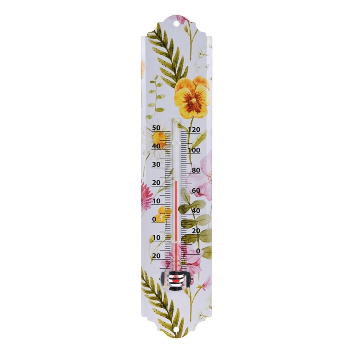 Pro Garden Floral Design Wall Mounted Metal Garden Thermometer Assorted 29.5cm 836010860