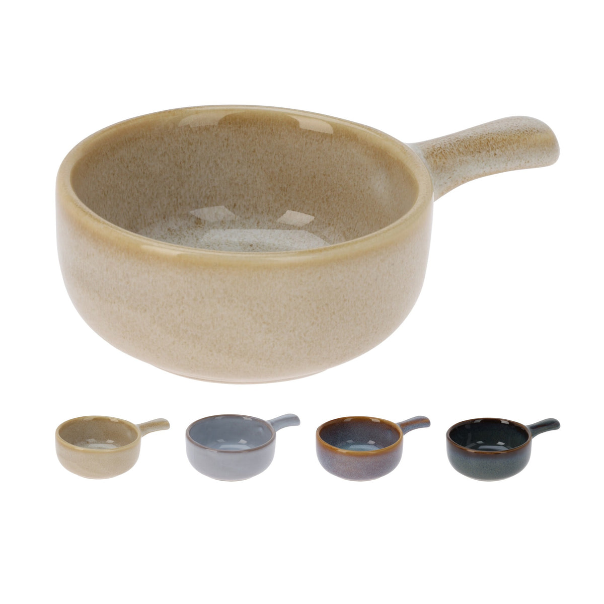 Ceramic Sauce Dipping Bowl with Handle Assorted Colors 90ml Pack of 1 Q51200790 | Microwave and Dishwasher Safe | Ideal for Serving Condiments-Side Dishes or Snacks