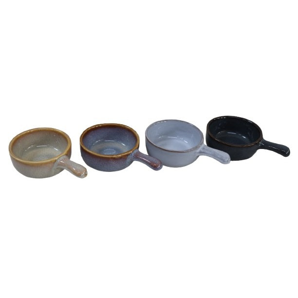 Ceramic Sauce Dipping Bowl with Handle Assorted Colors 90ml Pack of 1 Q51200790 | Microwave and Dishwasher Safe | Ideal for Serving Condiments-Side Dishes or Snacks